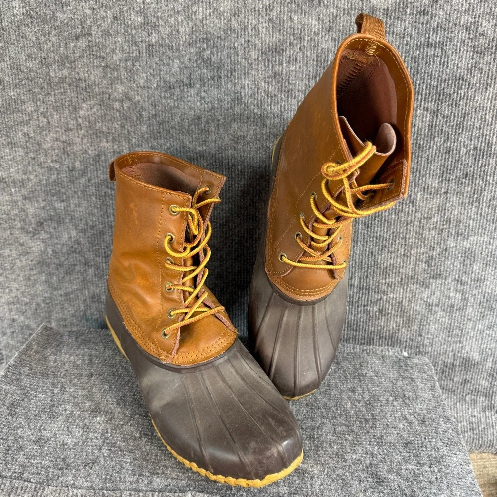 American Eagle Outfitters Mens Brown Leather Duck Boots Size 11 Lace Up Boots